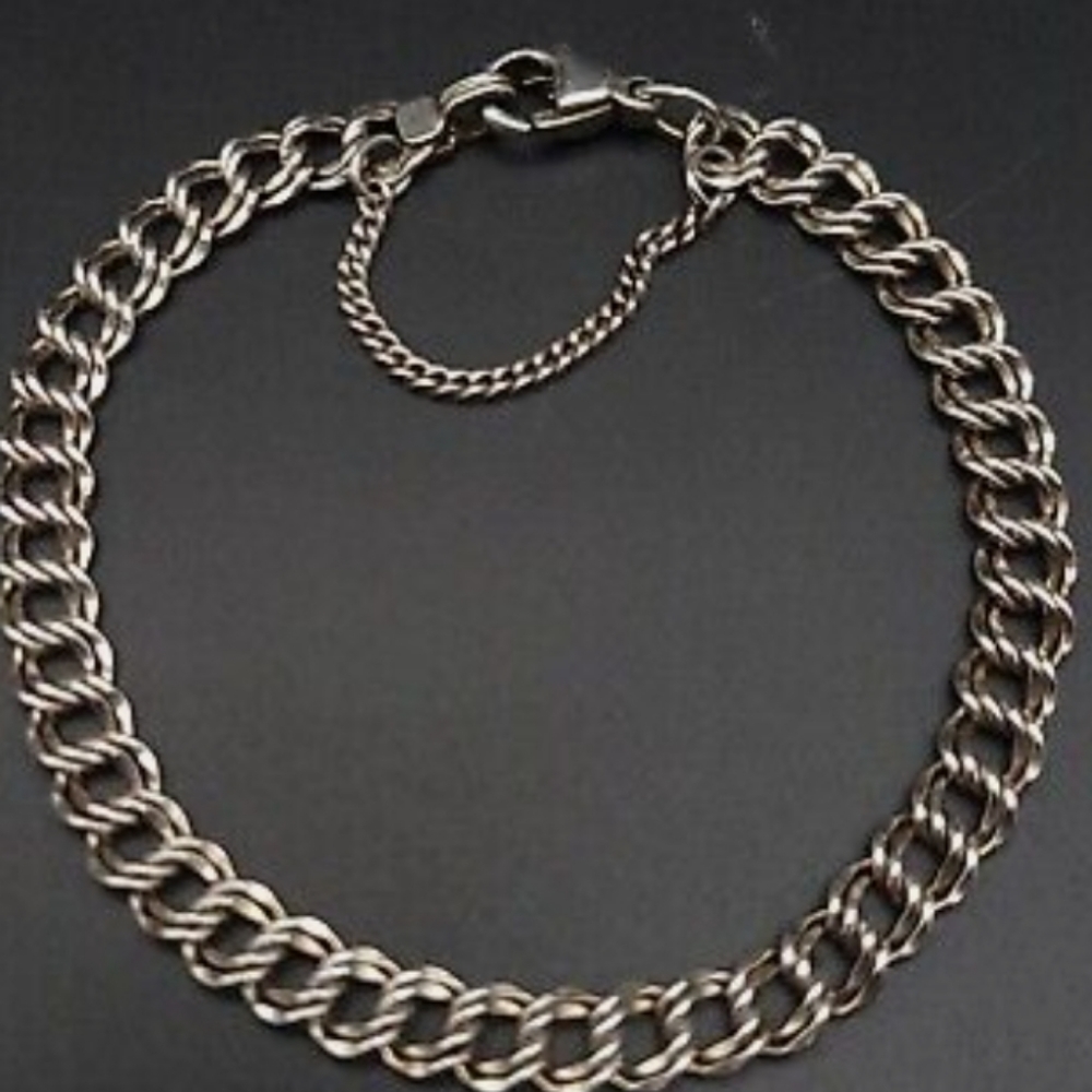 James Avery Double Curb Charm Bracelet Gem